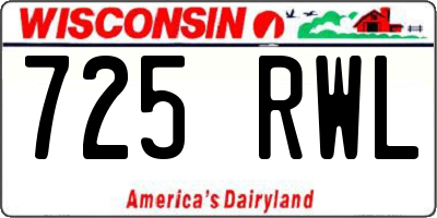 WI license plate 725RWL