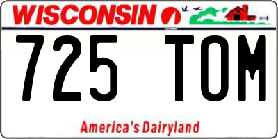 WI license plate 725TOM