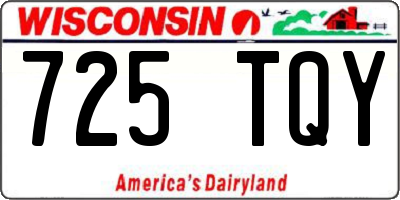 WI license plate 725TQY