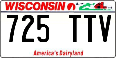 WI license plate 725TTV
