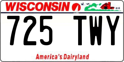 WI license plate 725TWY
