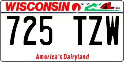 WI license plate 725TZW