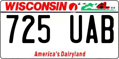 WI license plate 725UAB