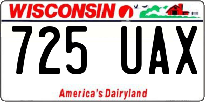 WI license plate 725UAX