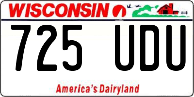 WI license plate 725UDU