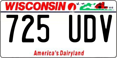 WI license plate 725UDV