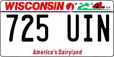 WI license plate 725UIN