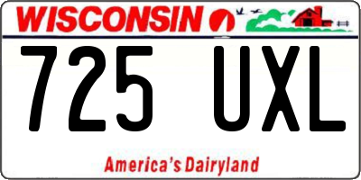 WI license plate 725UXL