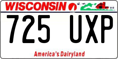 WI license plate 725UXP