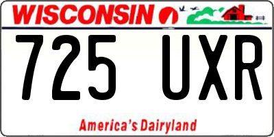 WI license plate 725UXR