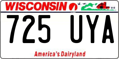 WI license plate 725UYA