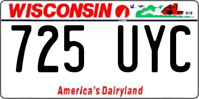 WI license plate 725UYC
