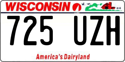 WI license plate 725UZH