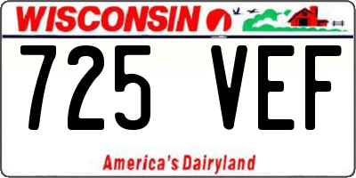 WI license plate 725VEF