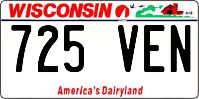WI license plate 725VEN