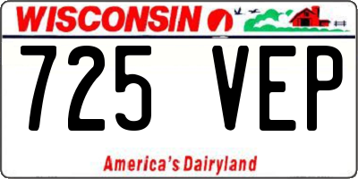 WI license plate 725VEP