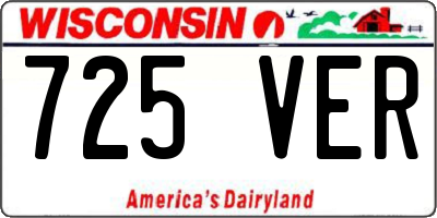 WI license plate 725VER