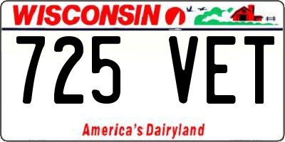 WI license plate 725VET