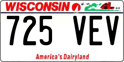 WI license plate 725VEV