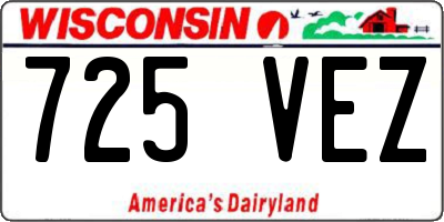 WI license plate 725VEZ