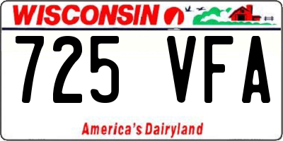 WI license plate 725VFA