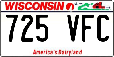 WI license plate 725VFC