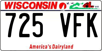 WI license plate 725VFK