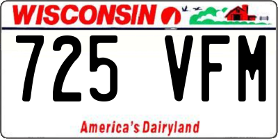 WI license plate 725VFM