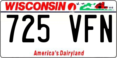 WI license plate 725VFN