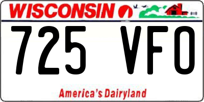WI license plate 725VFO