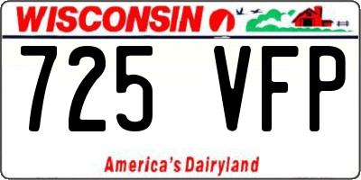 WI license plate 725VFP