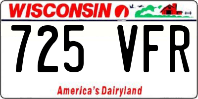 WI license plate 725VFR