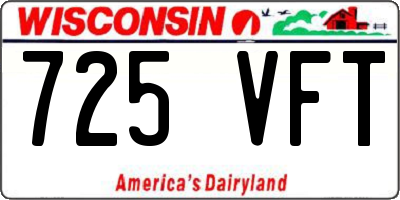 WI license plate 725VFT