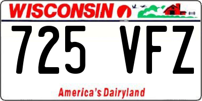 WI license plate 725VFZ