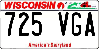 WI license plate 725VGA