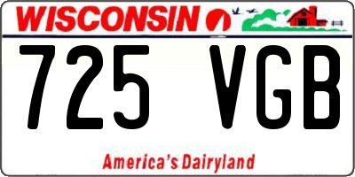 WI license plate 725VGB