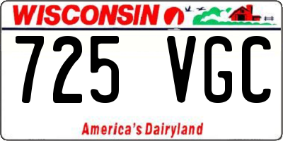 WI license plate 725VGC