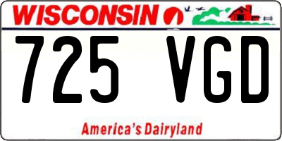 WI license plate 725VGD