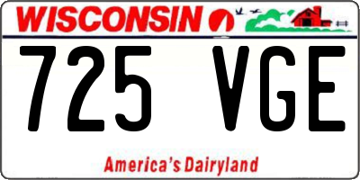 WI license plate 725VGE