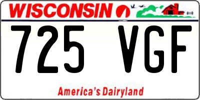 WI license plate 725VGF