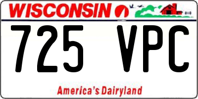 WI license plate 725VPC