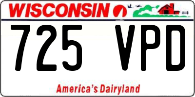 WI license plate 725VPD
