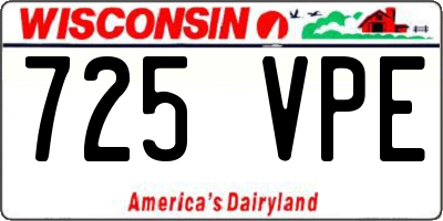 WI license plate 725VPE