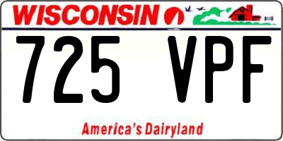 WI license plate 725VPF