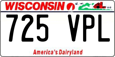 WI license plate 725VPL