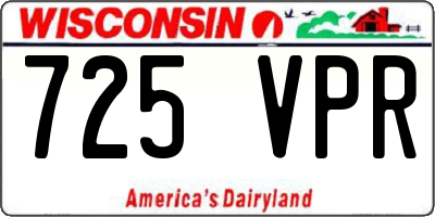 WI license plate 725VPR