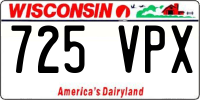 WI license plate 725VPX