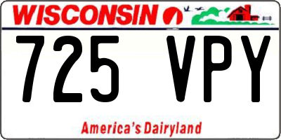 WI license plate 725VPY