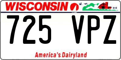 WI license plate 725VPZ