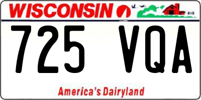 WI license plate 725VQA